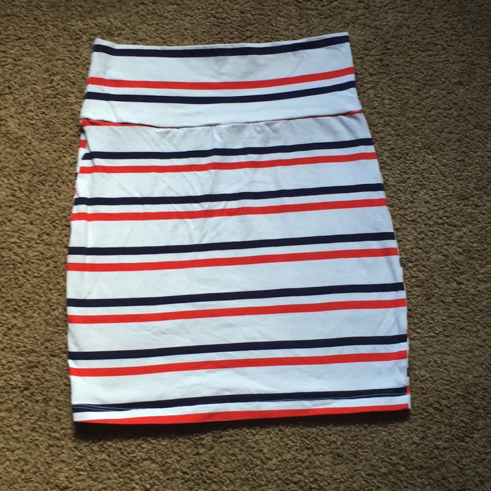 Red and Blue Stripped Skirt